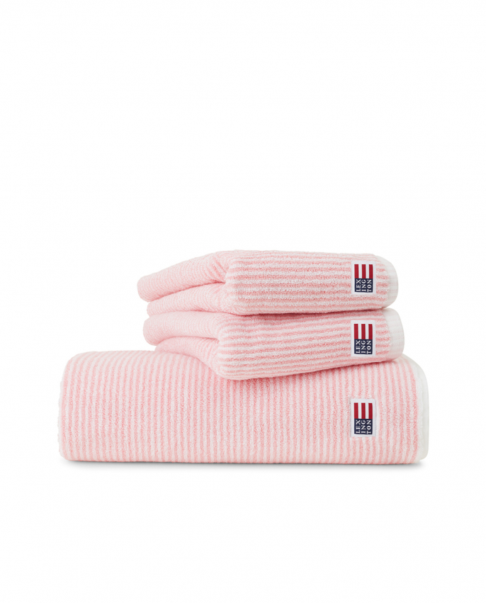 Lexington Original Towel Striped Pink i gruppen Tilbehør / Frotté / Lexington håndklæder hos Sängvaruhuset Elgen (10002093_429000)