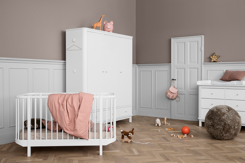 Oliver Furniture Wood Spjälsäng Vit/Ek