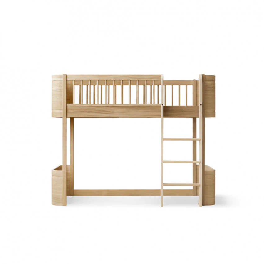 Oliver Furniture Wood Mini Alhainen Parvisänky Tammi ryhmässä Sängyt / Kaikki sängyt / Kerrossängyt ja lastensängyt / Parvisänky lapsille @ Sängvaruhuset Elgen (04158401)