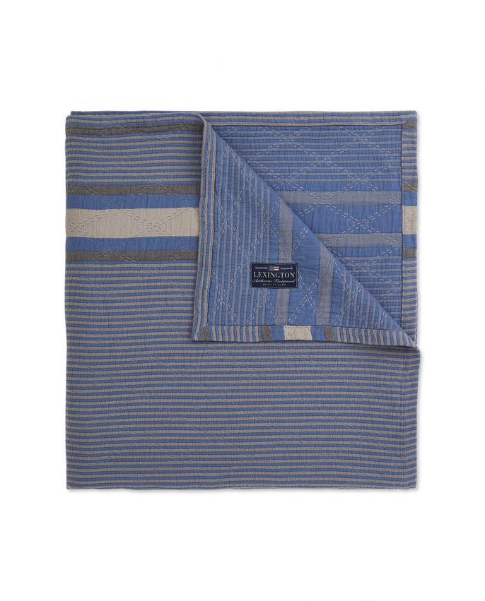 Lexington Side Striped Soft Quilted Cotton Peitto Blue ryhmässä Vuodevaatte / Tavaramerkit / Lexington @ Sängvaruhuset Elgen (12230111_565900)