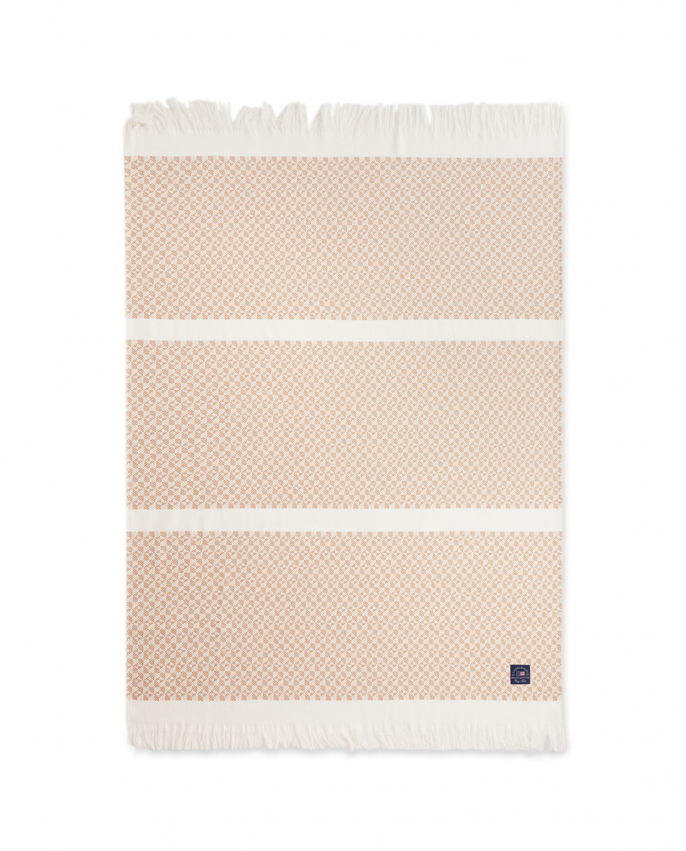 Lexington Beige/White Striped Structured Recycled Cotton Pläd i gruppen Sängkläder / Varumärken / Lexington hos Sängvaruhuset Elgen (122302452600)