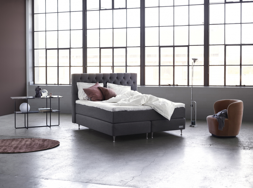Carpe Diem Beds Sandö Kontinentalsäng Luxury Dark Grey 105x210 cm