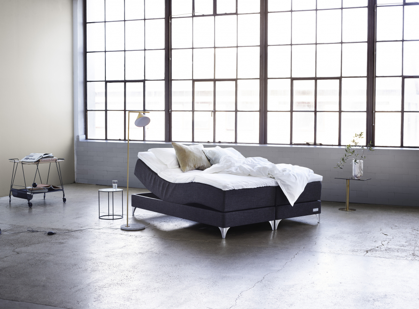 Carpe Diem Beds Marstrand Ställbar Säng Luxury Dark Grey 90x210 cm