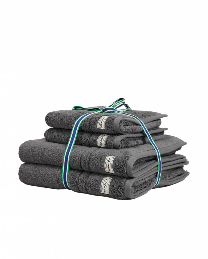 GANT Home Premium Towels Anchor Grey 4-pakke i gruppen Tilbehør / Frotté / Håndklæder hos Sängvaruhuset Elgen (852012418_143)