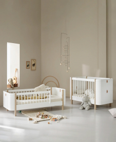 Oliver Furniture Wood Mini + Sibling Kit (Additional parts to mini+ cot bed incl. Junior Kit, White/Oak)