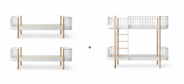 Oliver Furniture Ombyggnadskit 2 Wood Original Sängar till Våningssäng Vit/Ek