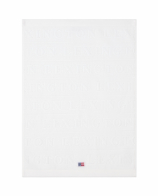 Lexington Velour Jacquard Logo Handduk White