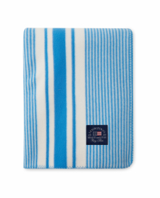 Lexington Blue/White Striped Recycled Polyester Fleece Tæppe
