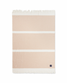 Lexington Beige/White Striped Structured Recycled Cotton Tæppe