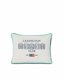 Lexington Beach Club Small Embroidered Organic Cotton Pillow