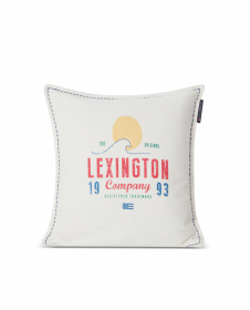Lexington Sunset Logo Printed Cotton Canvas Tyynynpäällinen