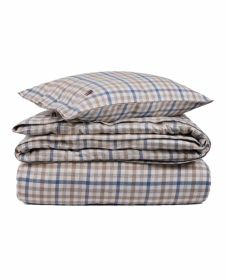  Lexington Checked Flannel Påslakanset Misty Blue