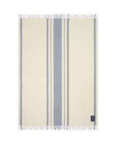 Lexington Striped Recycled Wool Pläd Blå/Vit