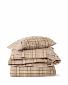 Lexington Checked Cotton Flannel Dynebetræk Fudge/Beige/Fig