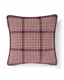 Lexington Checked Recycled Cotton Kuddfodral Fig/Wine/Light Beige 50x50 cm