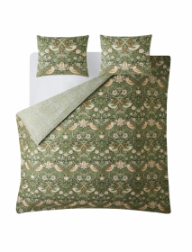 William Morris Påslakanset Strawberry Thief Nettle Green