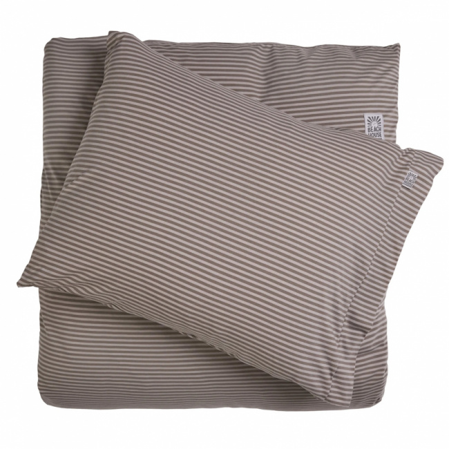 Beach House Örngott Stripy Coffee/Greige