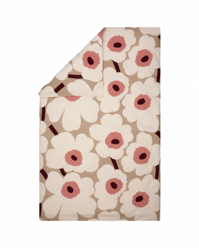 Marimekko Påslakan Unikko Beige Cotton Rose 150x210 cm