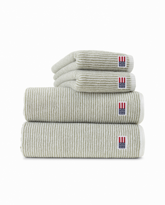 Lexington Original Towel Striped White/Vintage Green