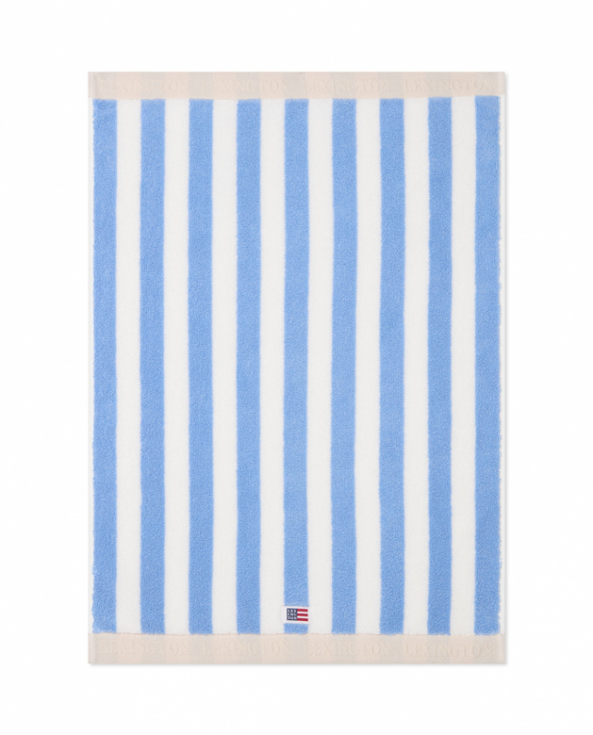 Lexington Block Striped Handduk Sky blue/White/Moonbeam