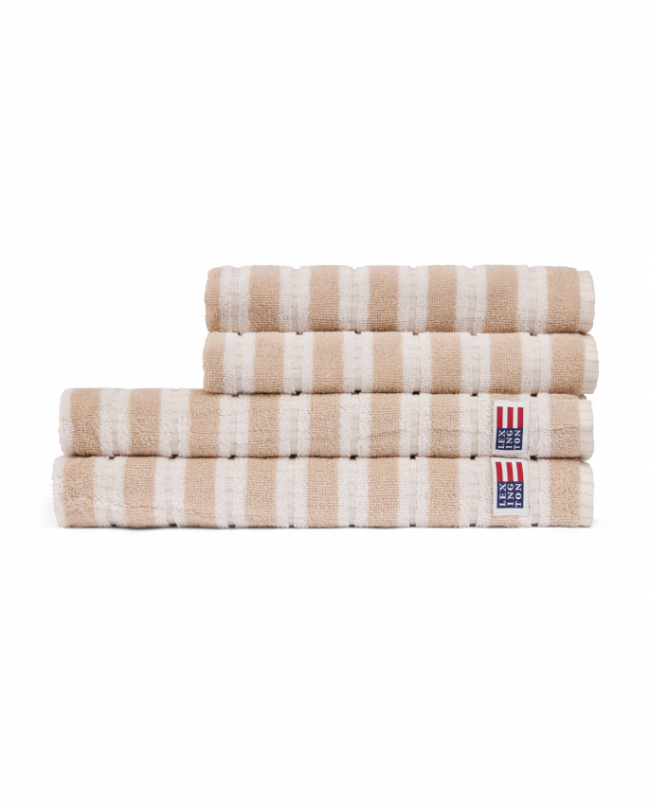 Lexington Towel Striped Terry Lt Beige/Off White