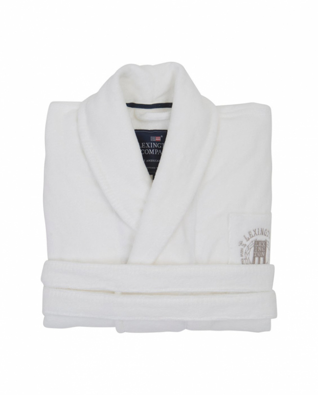 Lexington Hotel Collection Velour Robe, Badrock White