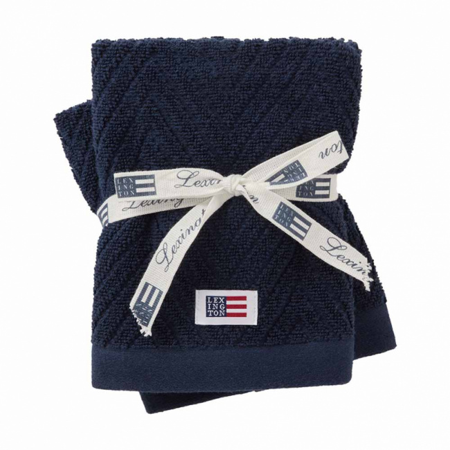 Lexington Herringbone Pyyhe 30x50 cm Dress Blue 2-p