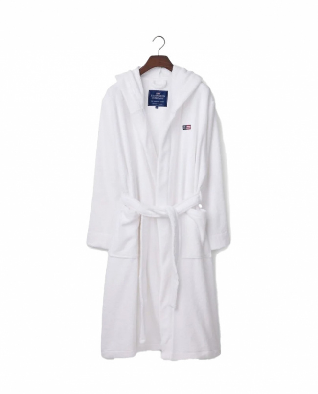 Lexington Quinn Unisex morgenkåbe med hætte hvid