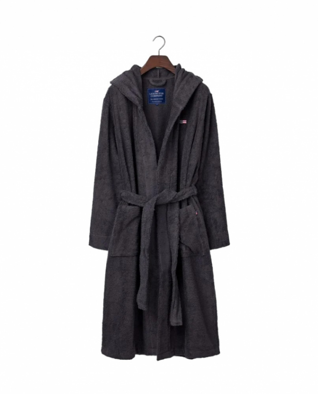 Lexington Quinn Unisex morgenkåbe med hætte Charcoal