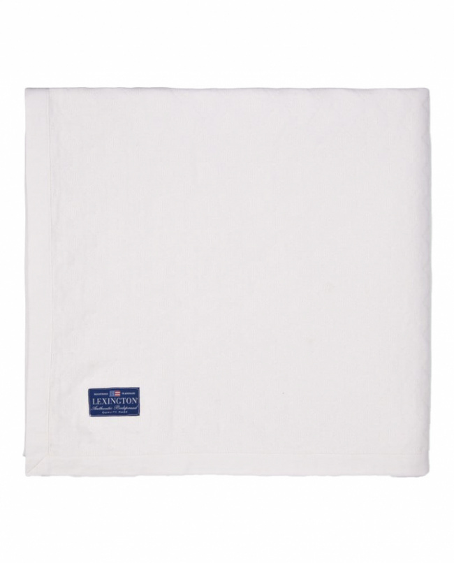  Lexington Diamond Jacquard Organic Cotton Överkast White