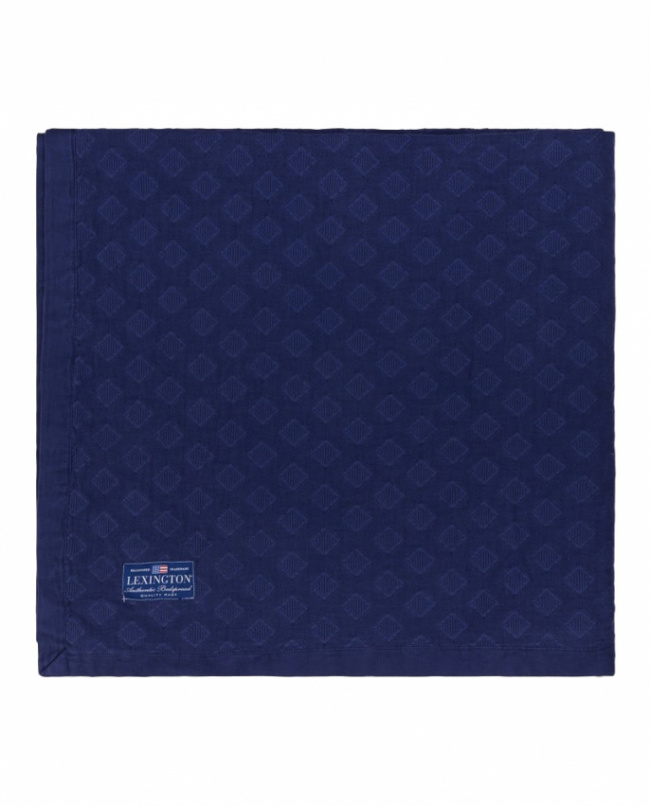 Lexington Diamond Jacquard Organic Cotton Överkast Blue