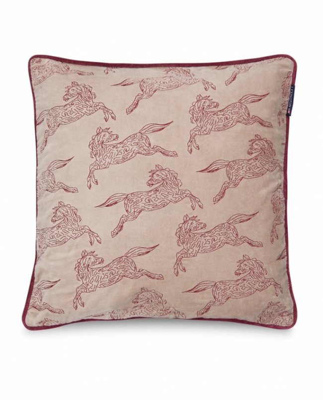 Lexington Horses Organic Cotton Velvet Kuddfodral 50x50 cm