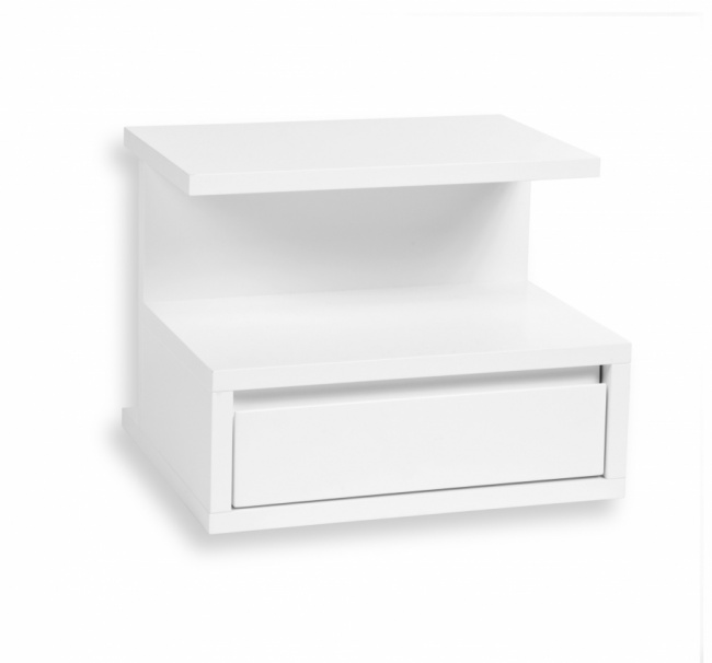 Mavis Valencia Yöpöytä/hylly (Valkoinen lakka)