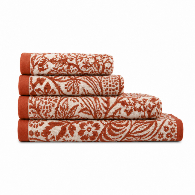 William Morris Handduk Strawberry Thief Linen Rust