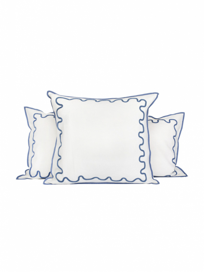 Mille Notti Kuddfodral Cecina Offwhite/Blå