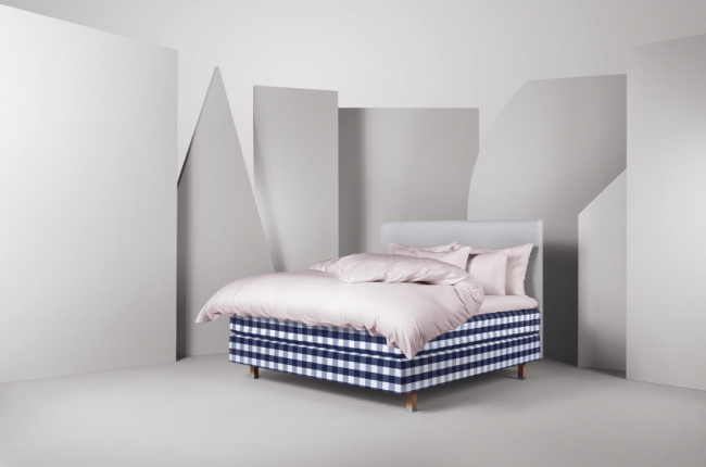 Hästens Eala Kontinentalseng Solid Grey Check 120x200 cm