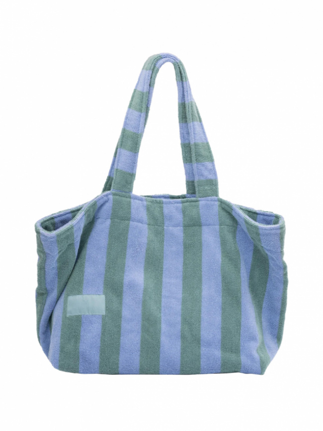 Mille Notti Positano rantakassi vaaleansininen/vihreä