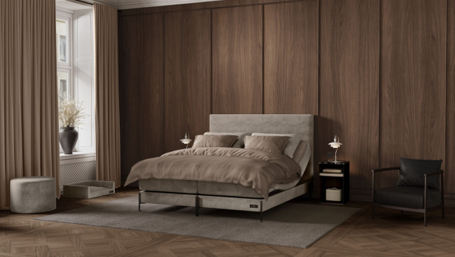 Carpe Diem Beds Marstrand Ställbar Säng Luxury Dark Grey 90x210 cm