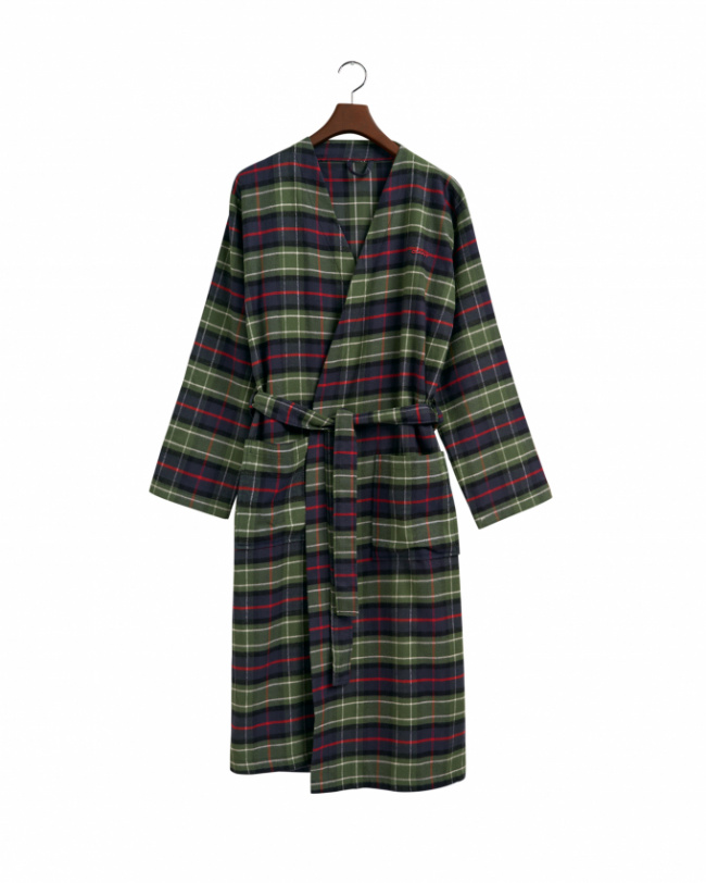 GANT Home Flanel Badekåbe Forest Green