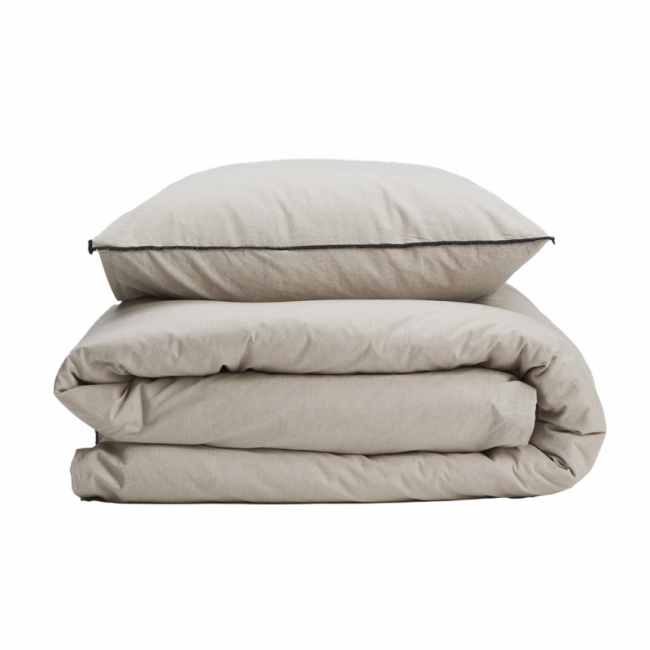 Gripsholm Pussilakanasetti Chambray Linen Beige