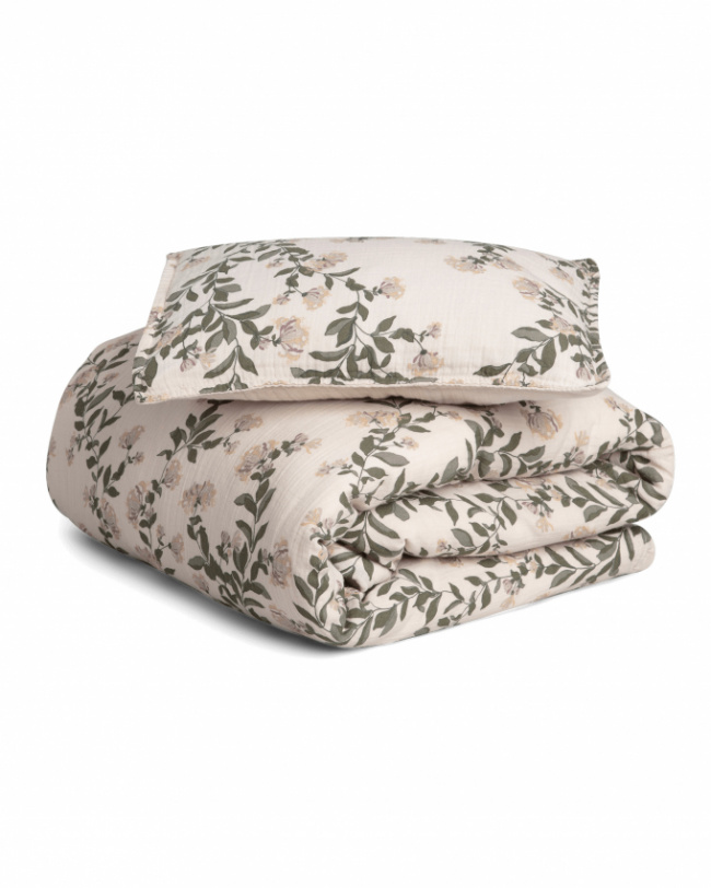 Garbo & Friends pussilakanasetti Musliini Junior Honeysuckle 100x130 cm