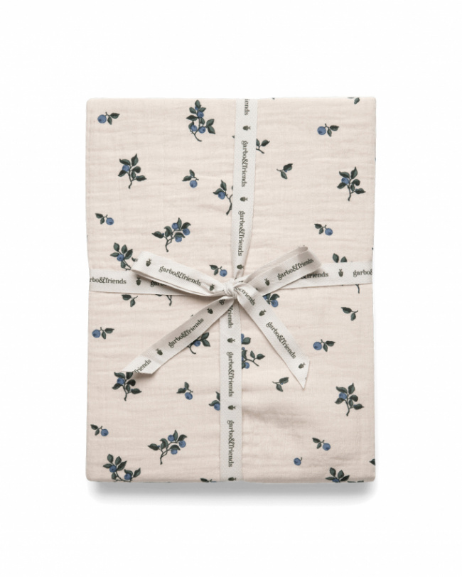 Garbo & Friends Fitted Sheet Junior Muslin Blueberry 60x120 cm