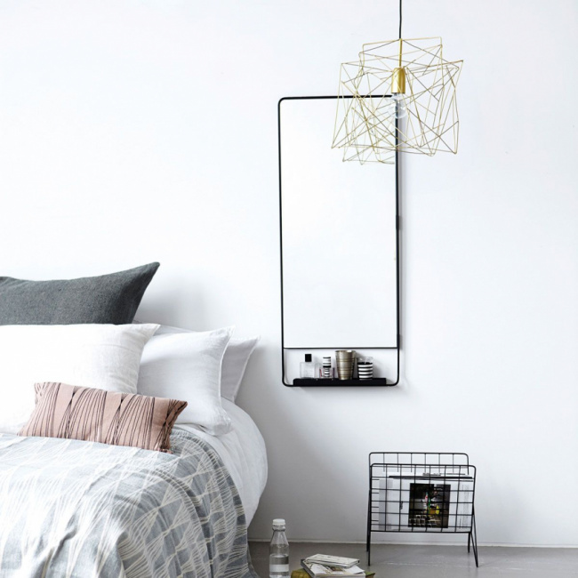 House Doctor Chic Makuuhuoneen peili hyllyllä 45x110 cm