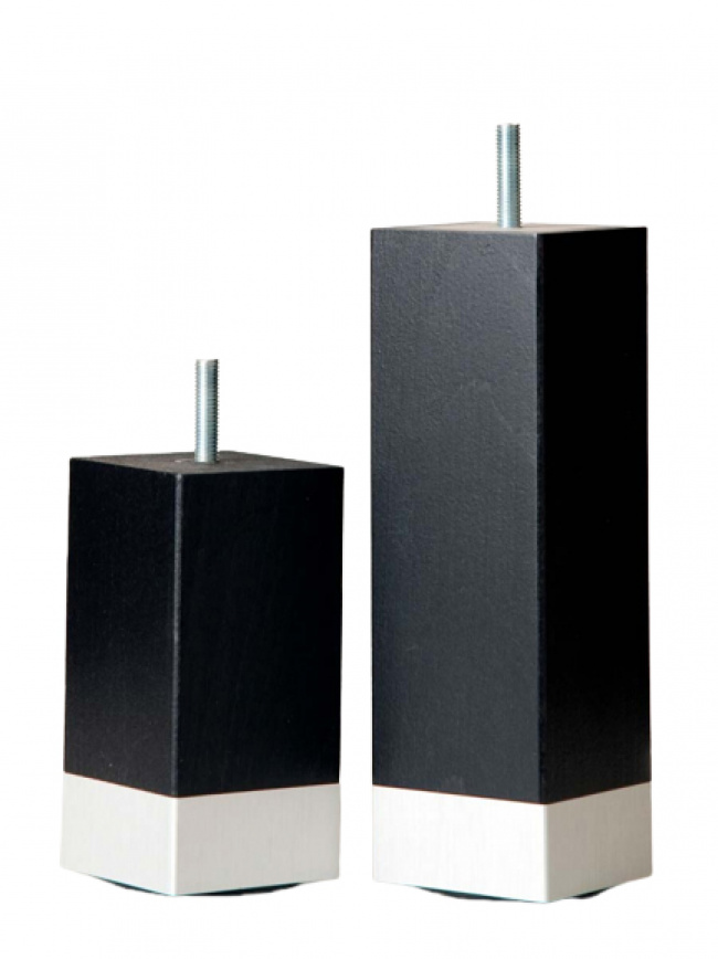 Elite Beds Sengeben Firkantede Sort Aluminiumknap (4 stk)