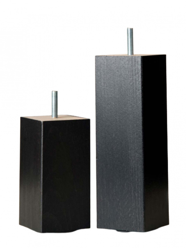 Elite Sängar Sängben Fyrkantigt Svart (4-pack)