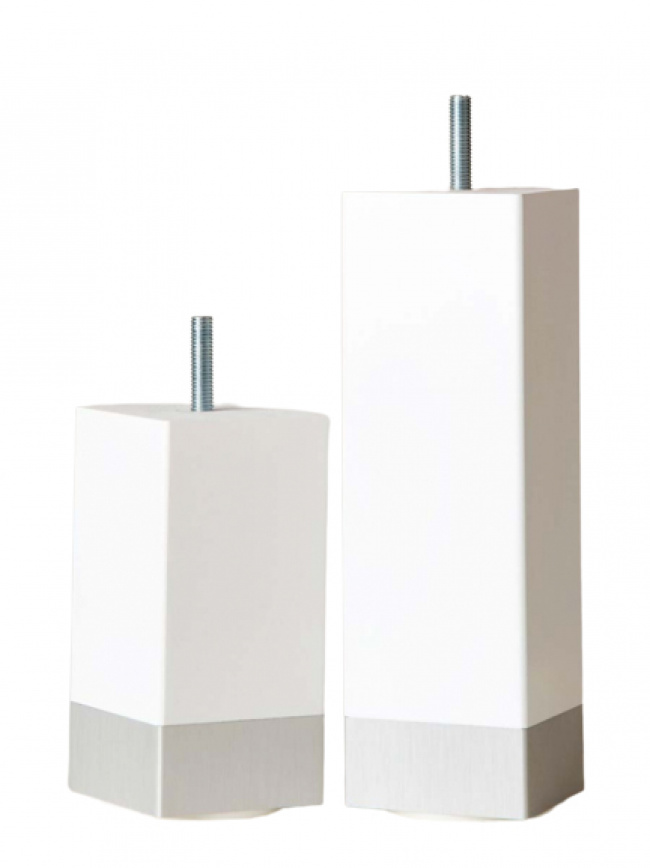 Elite Beds Sengeben Firkantede Hvid Aluminiumknap (4 stk)