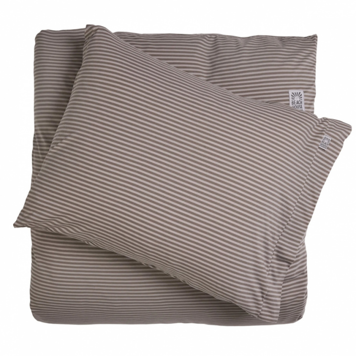 Beach House Örngott Stripy Coffee/Greige