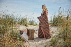 Beach House Lines Påslakan Choco/Greige