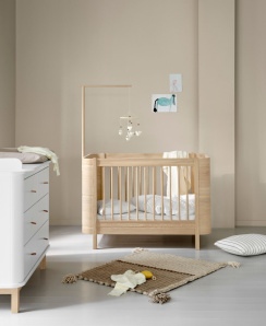 Oliver Furniture Wood Spjälsäng Mini Ek inkl. Junior kit