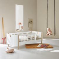 Oliver Furniture Wood Mini Juniorisänky Valkoinen/Tammi